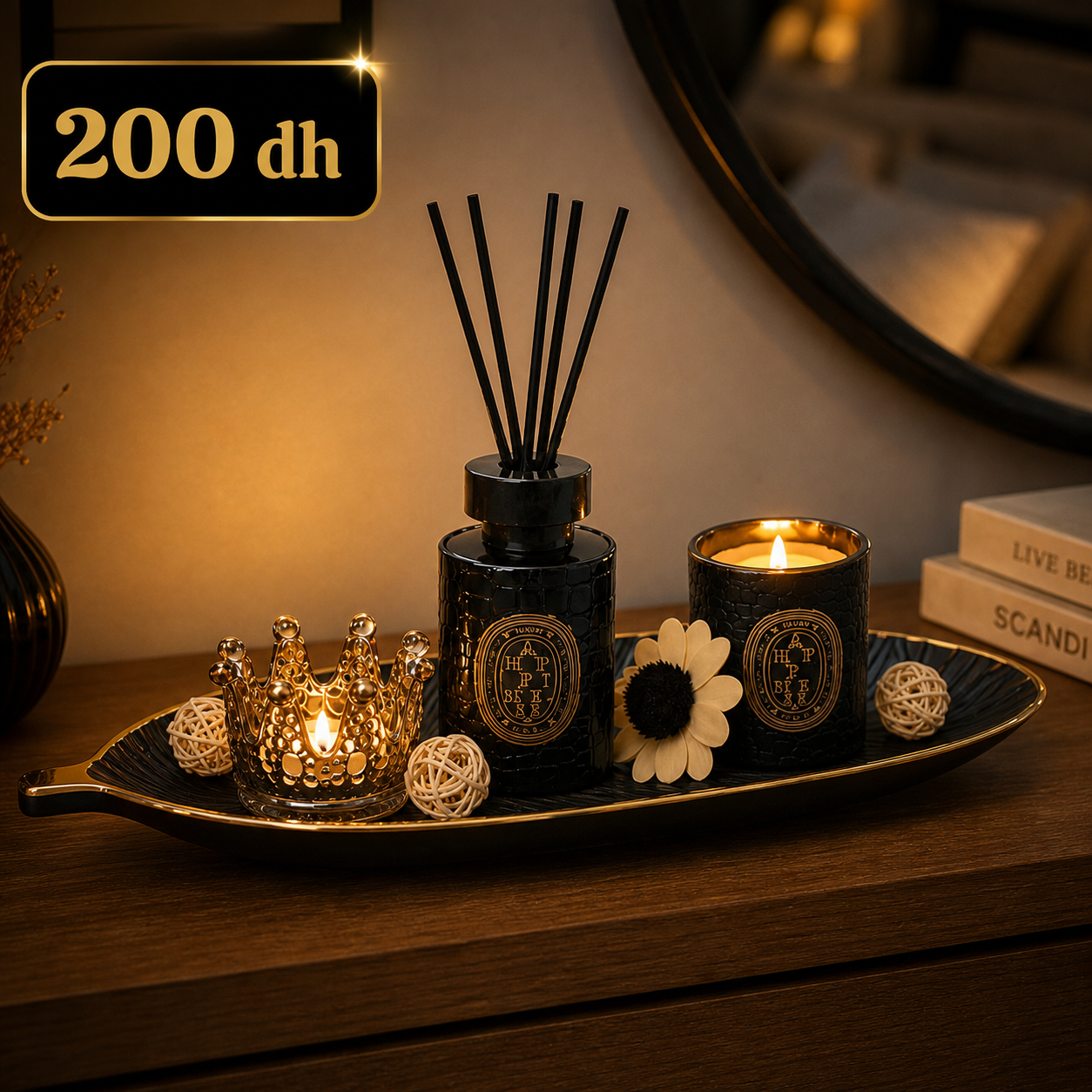 Set diffuseur déco noir