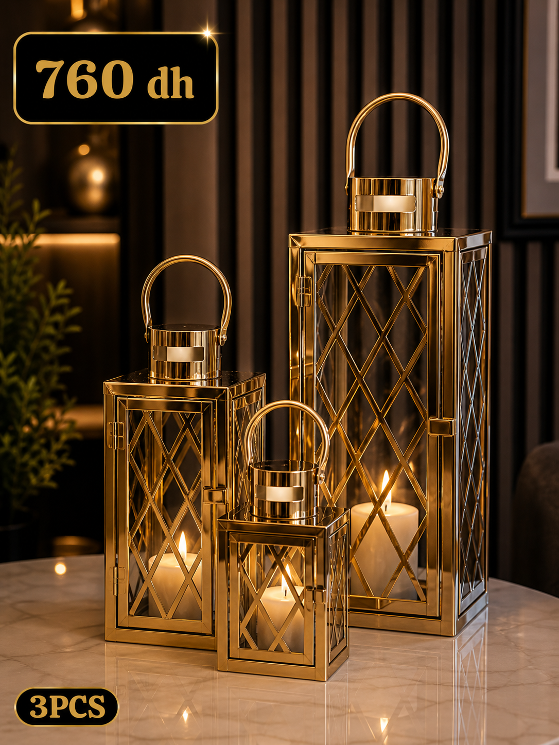 Lanternes dorées premium